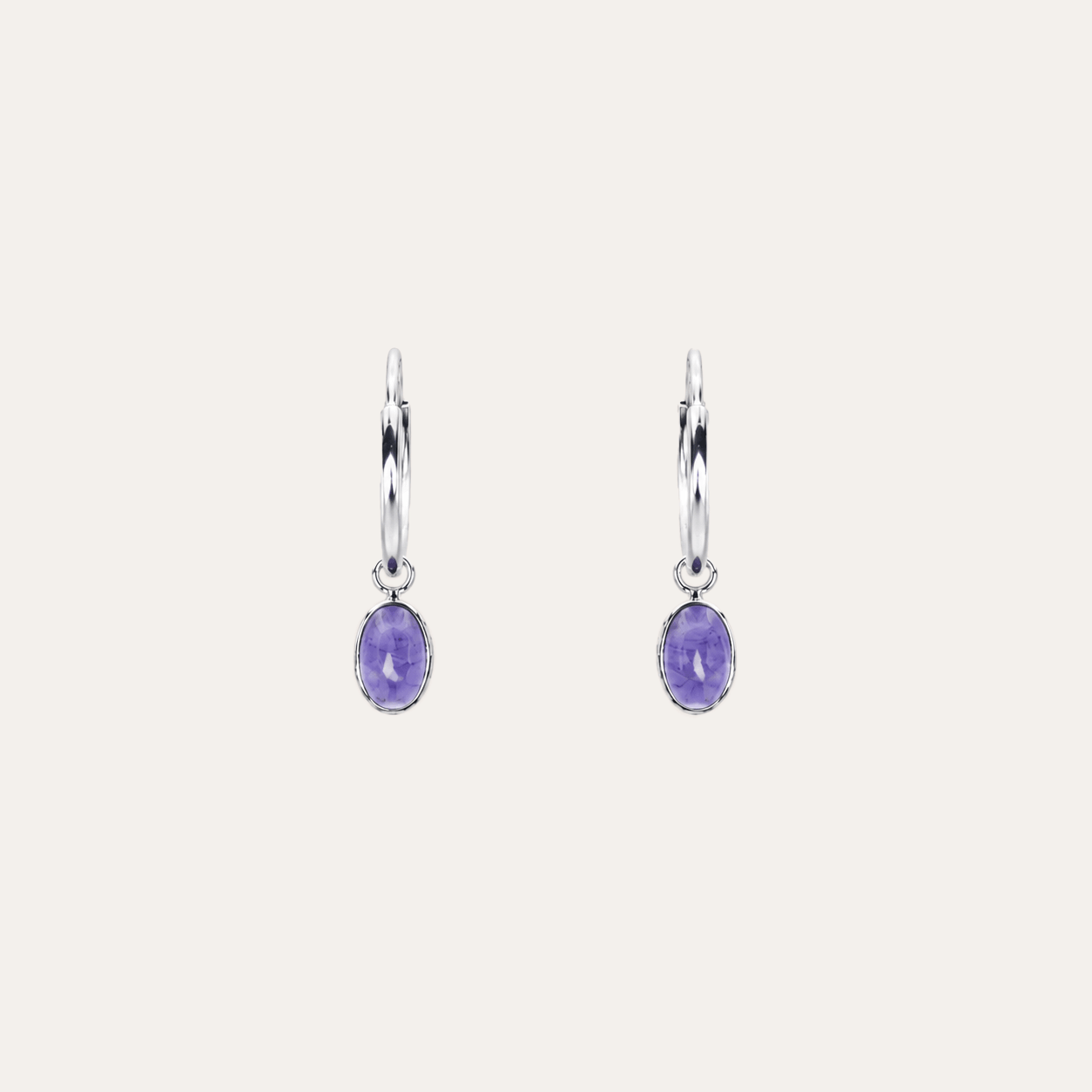 Aros Gota violeta plata925