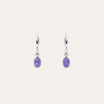 Aros Gota violeta plata925