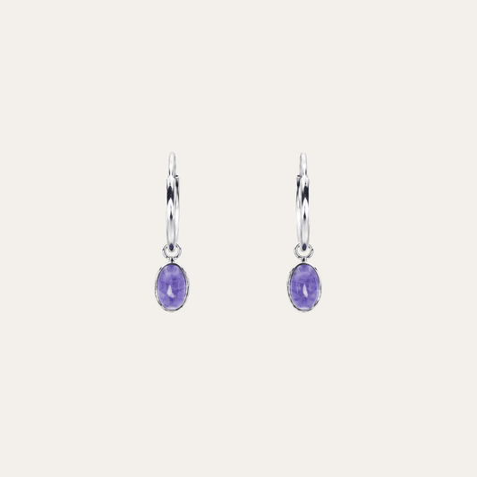 Aros Gota violeta plata925
