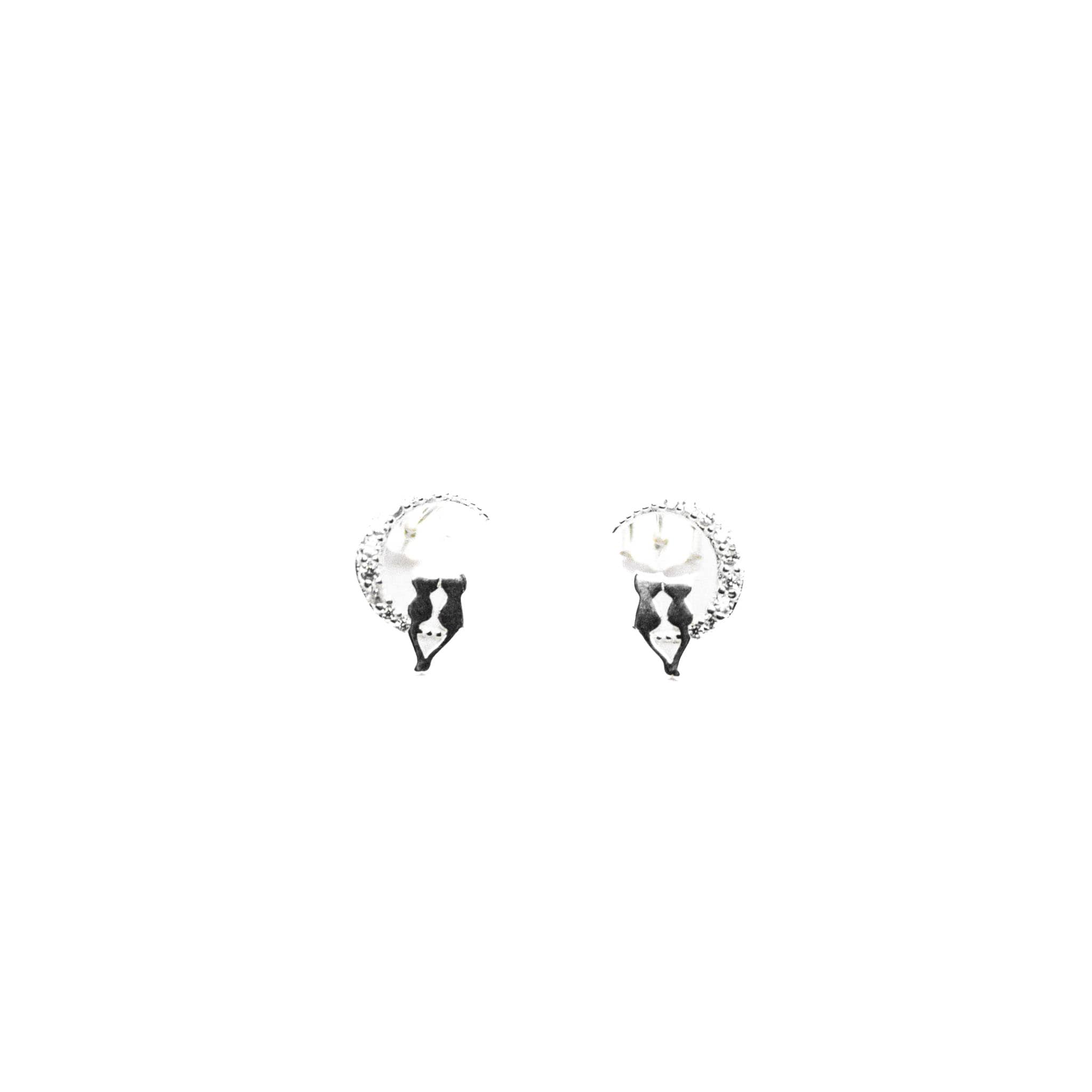 Aros Luna de Gatos Plata 925