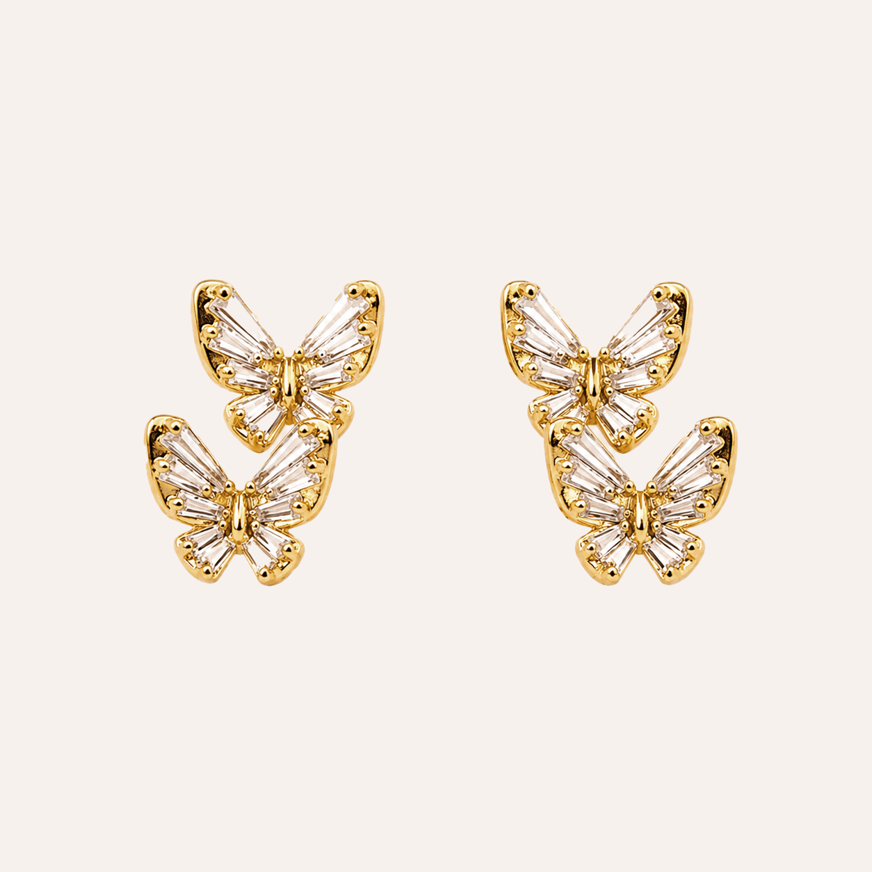 Aros Mariposas Baño Oro