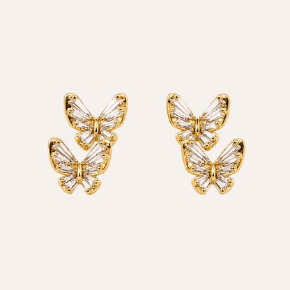Aros Mariposas Baño Oro