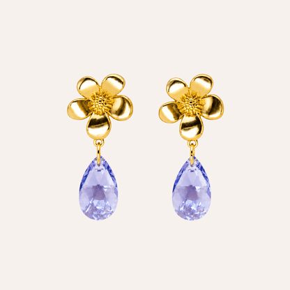 Aros Orquidea Lavanda Bano Oro