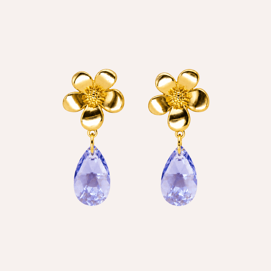 Aros Orquidea Lavanda Bano Oro