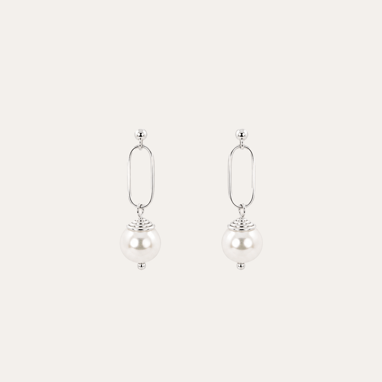 Aros Perla Halo Plata 925