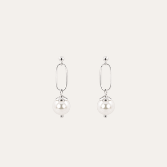 Aros Perla Halo Plata 925