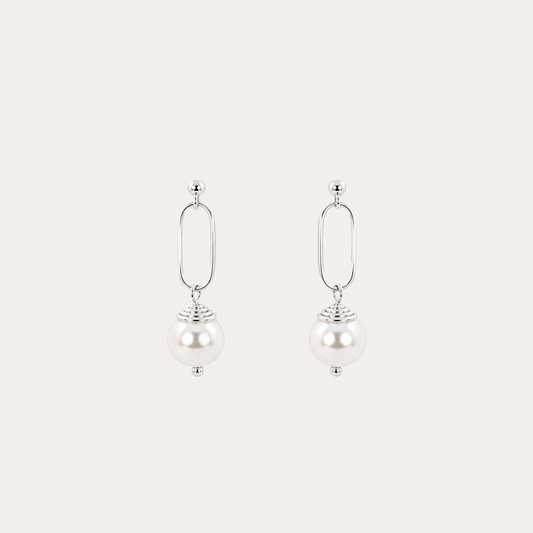 Aros Perla Halo Plata 925