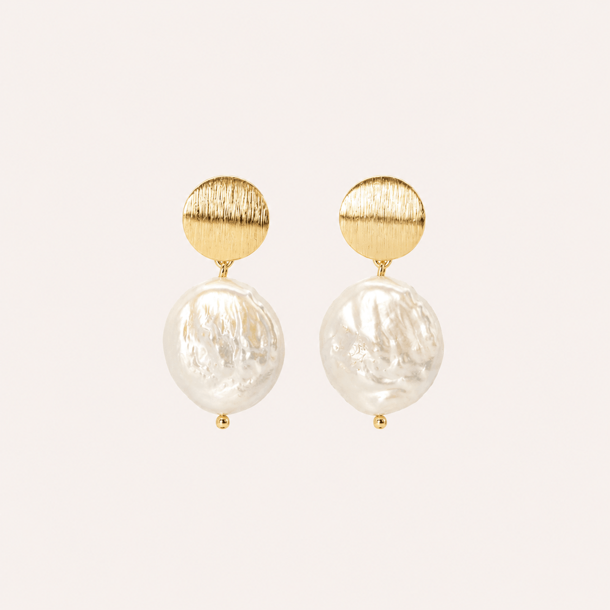 Aros Perla Paraiso Bano Oro