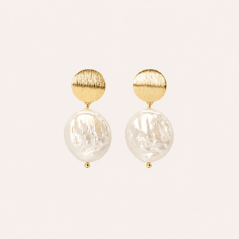 Aros Perla Paraiso Bano Oro
