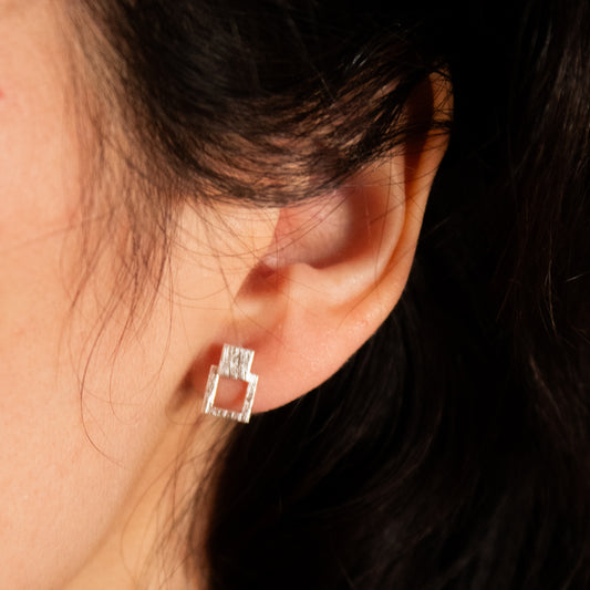 Aros Plata 925 Geometricos modelo