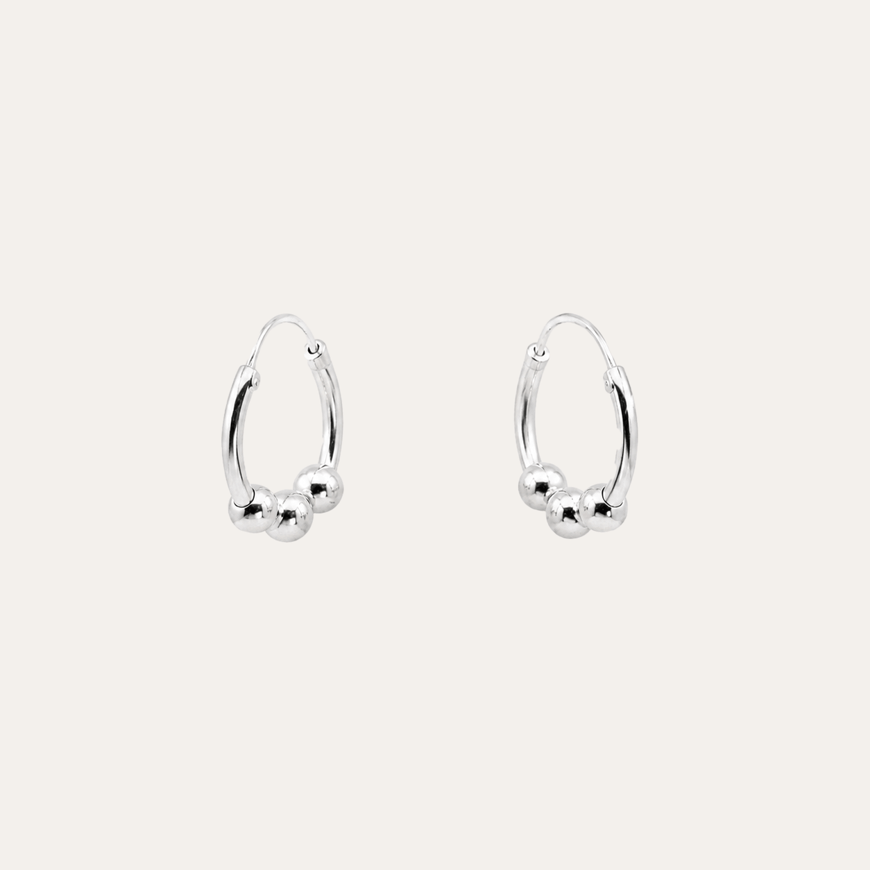 Aros Tres Esferas Plata 925