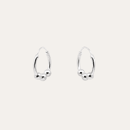 Aros Tres Esferas Plata 925