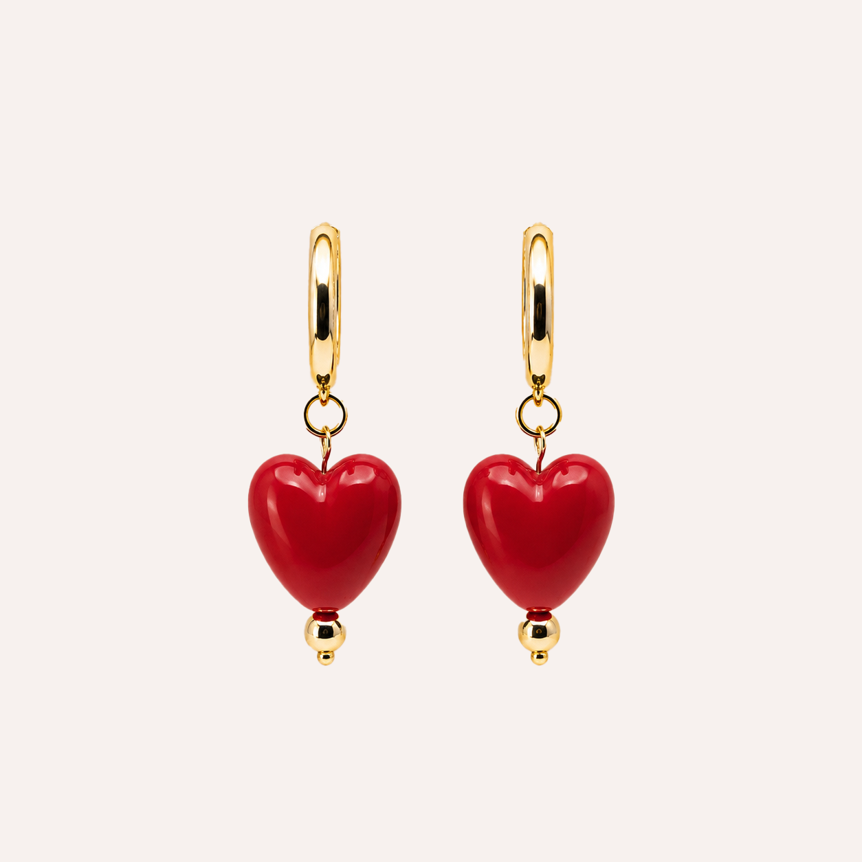 Aros Viva Corazon Baño Oro
