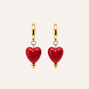 Aros Viva Corazon Baño Oro