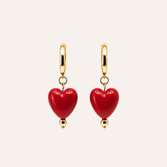 Aros Viva Corazon Baño Oro