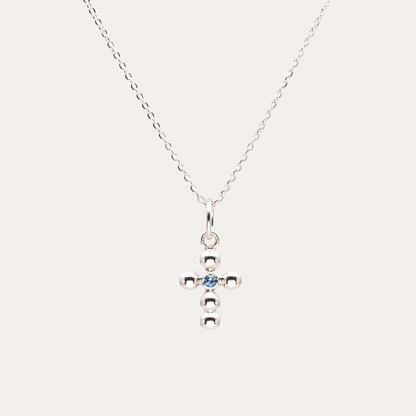 Collar Cruz Agnus Topacio London blue