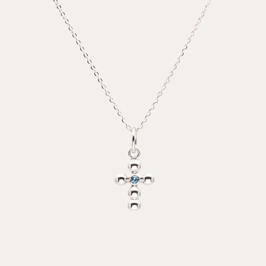 Collar Cruz Agnus Topacio London blue