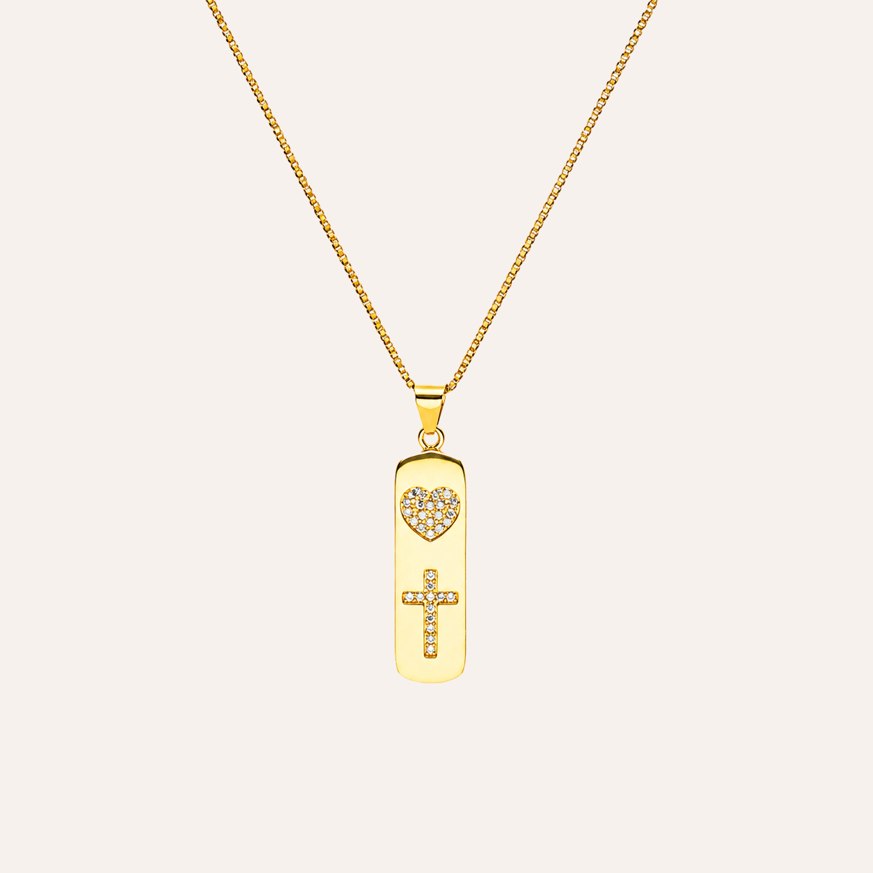 Collar Amar y Creer bano oro