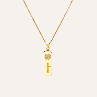 Collar Amar y Creer bano oro