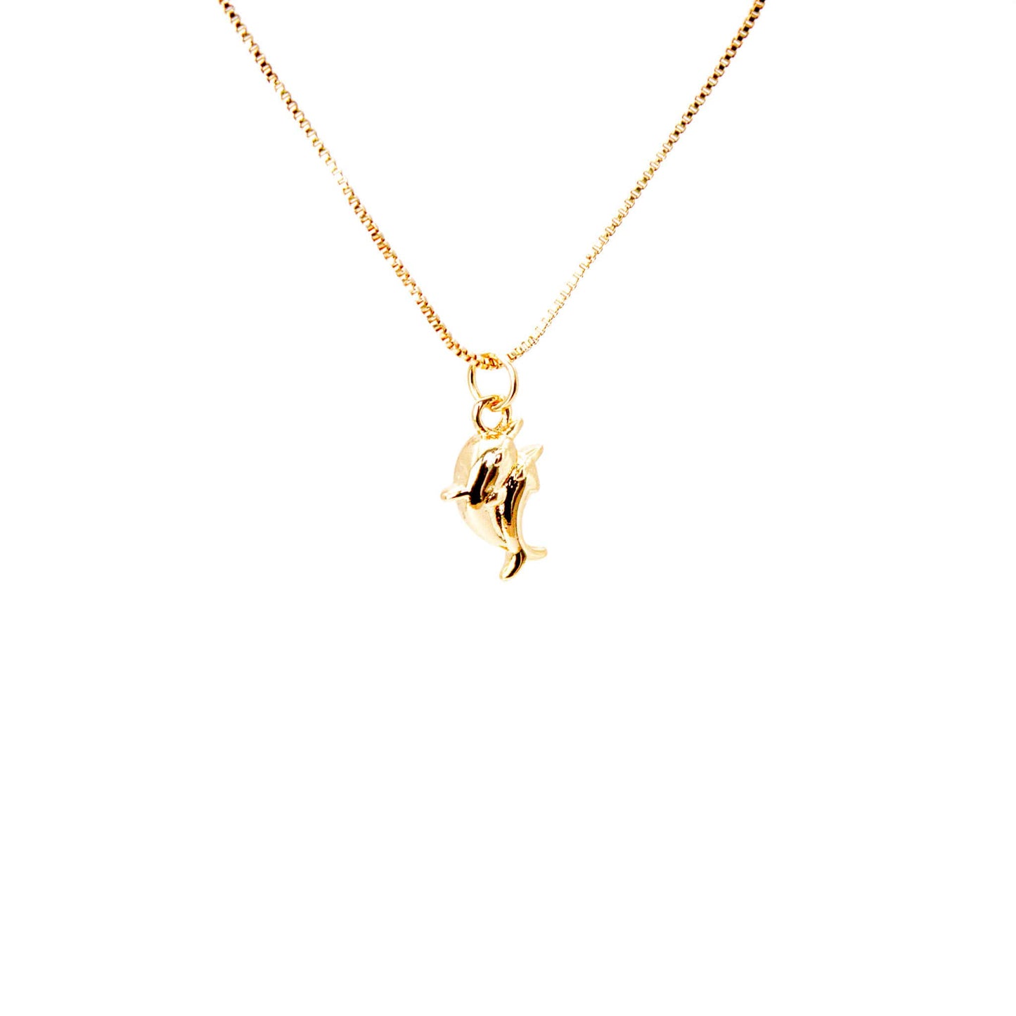 Collar Baño de Oro Delfines juntos