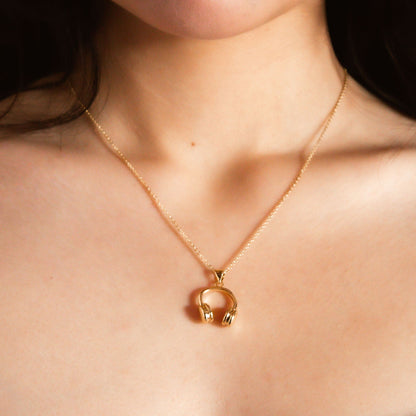 Collar Baño Oro Audifonos ritmo modelo