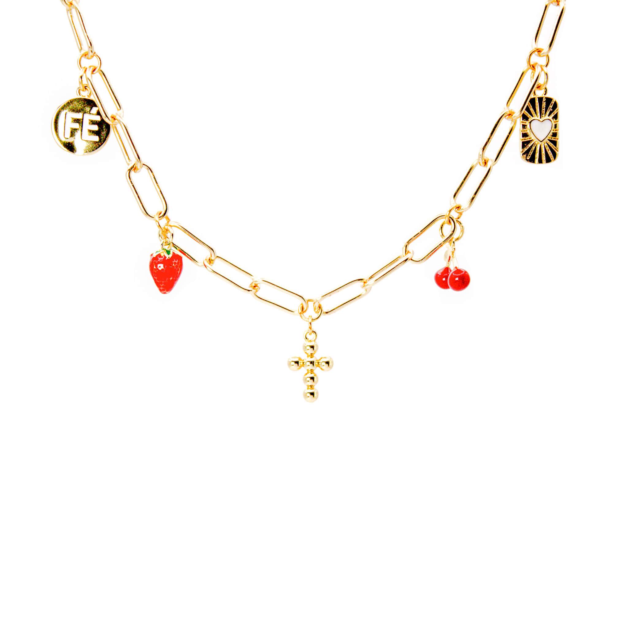 Collar Baño de Oro Gracia cinco dijes