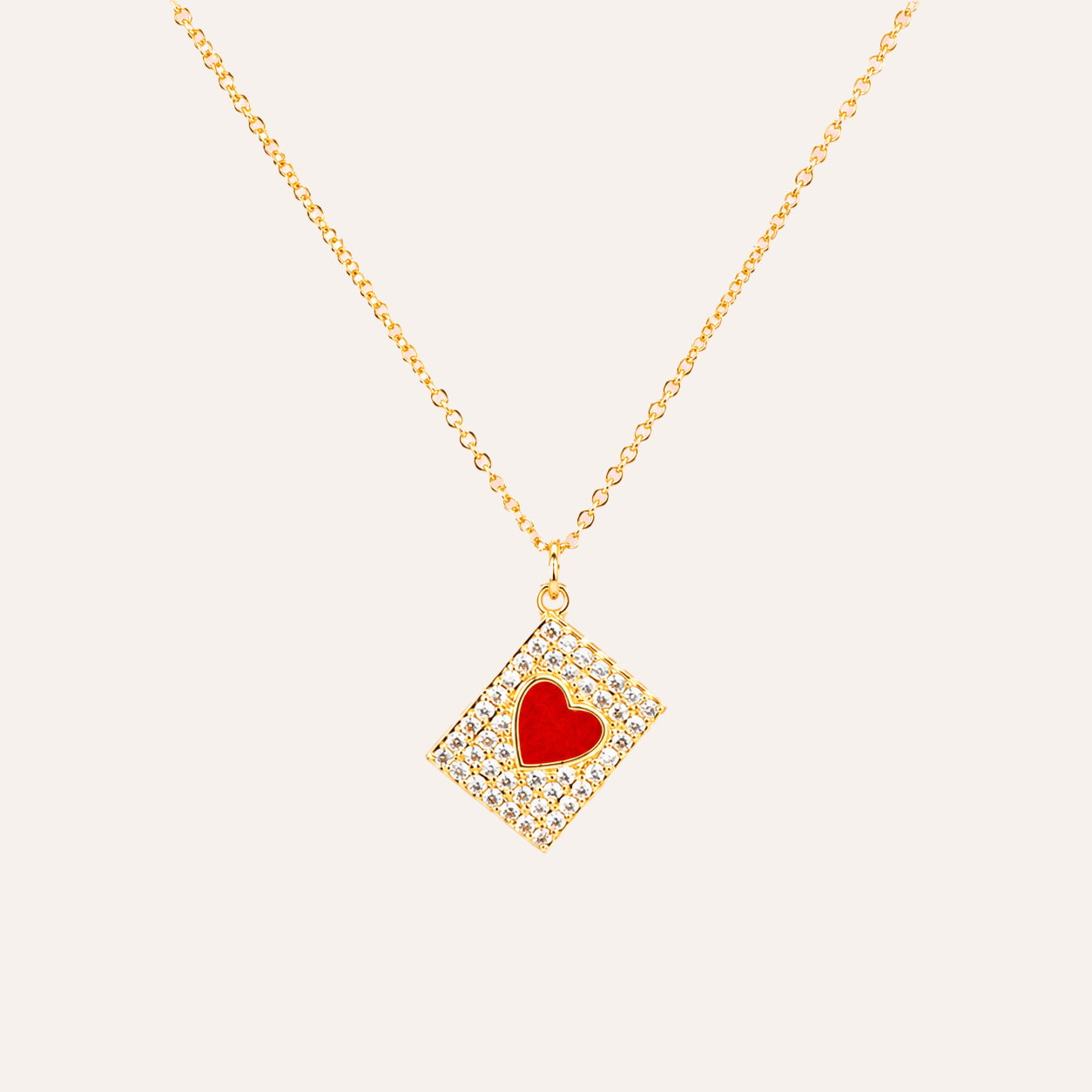 Collar Carta de Amor baño en oro