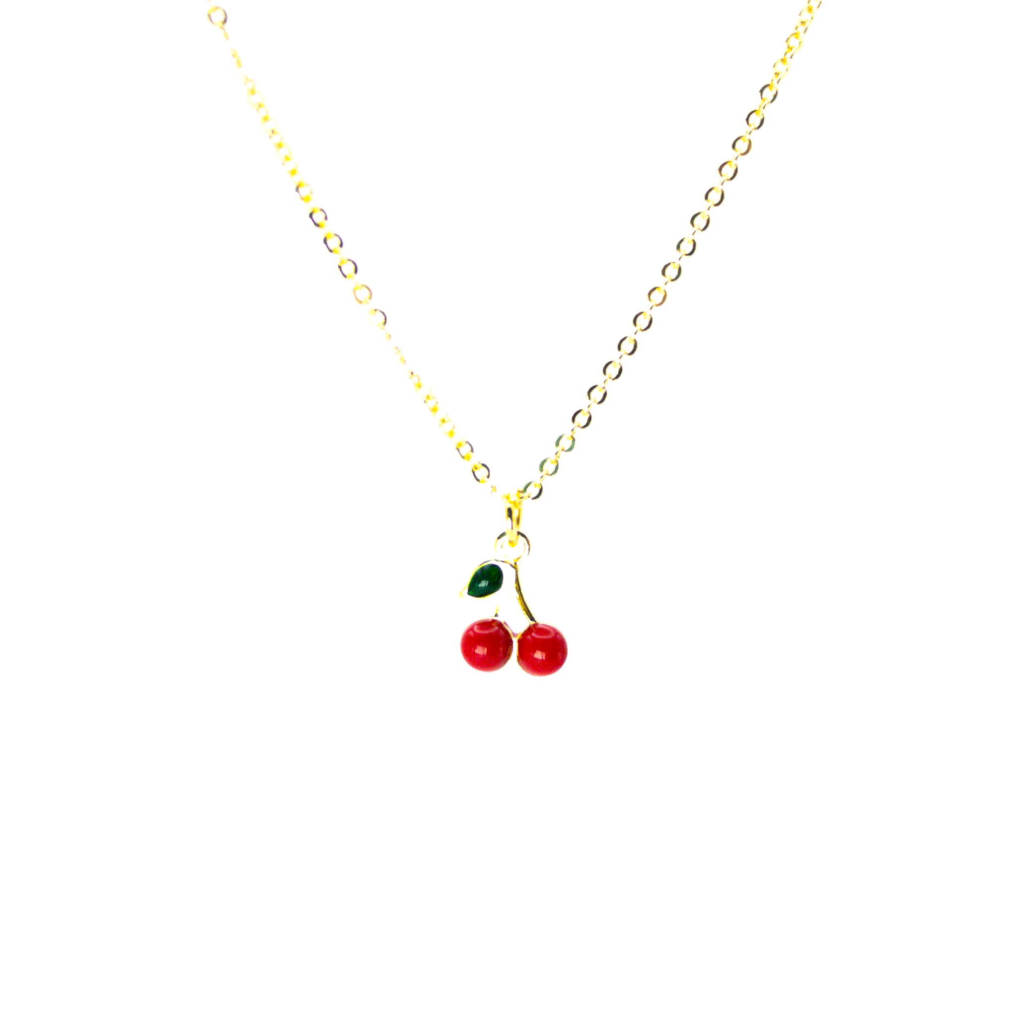 Collar Cereza Mini Baño en Oro