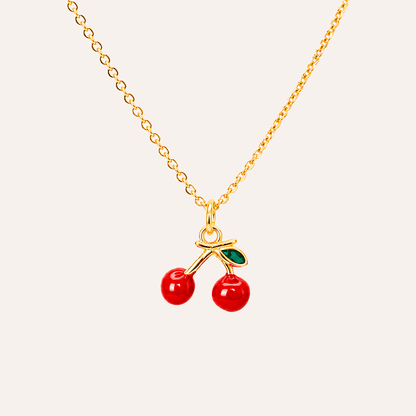 Collar Cerezas Bano Oro