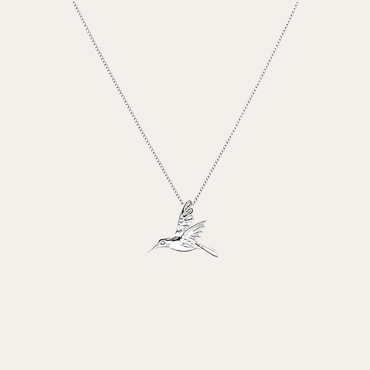 Collar Colibri en vuelo plata 925