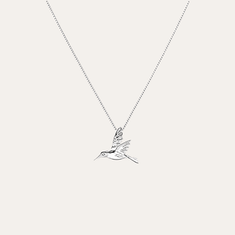 Collar Colibri en vuelo plata 925
