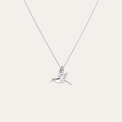 Collar Colibri en vuelo plata 925