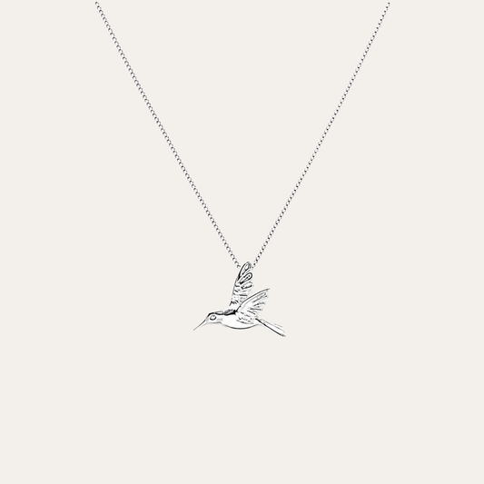 Collar Colibri en vuelo plata 925