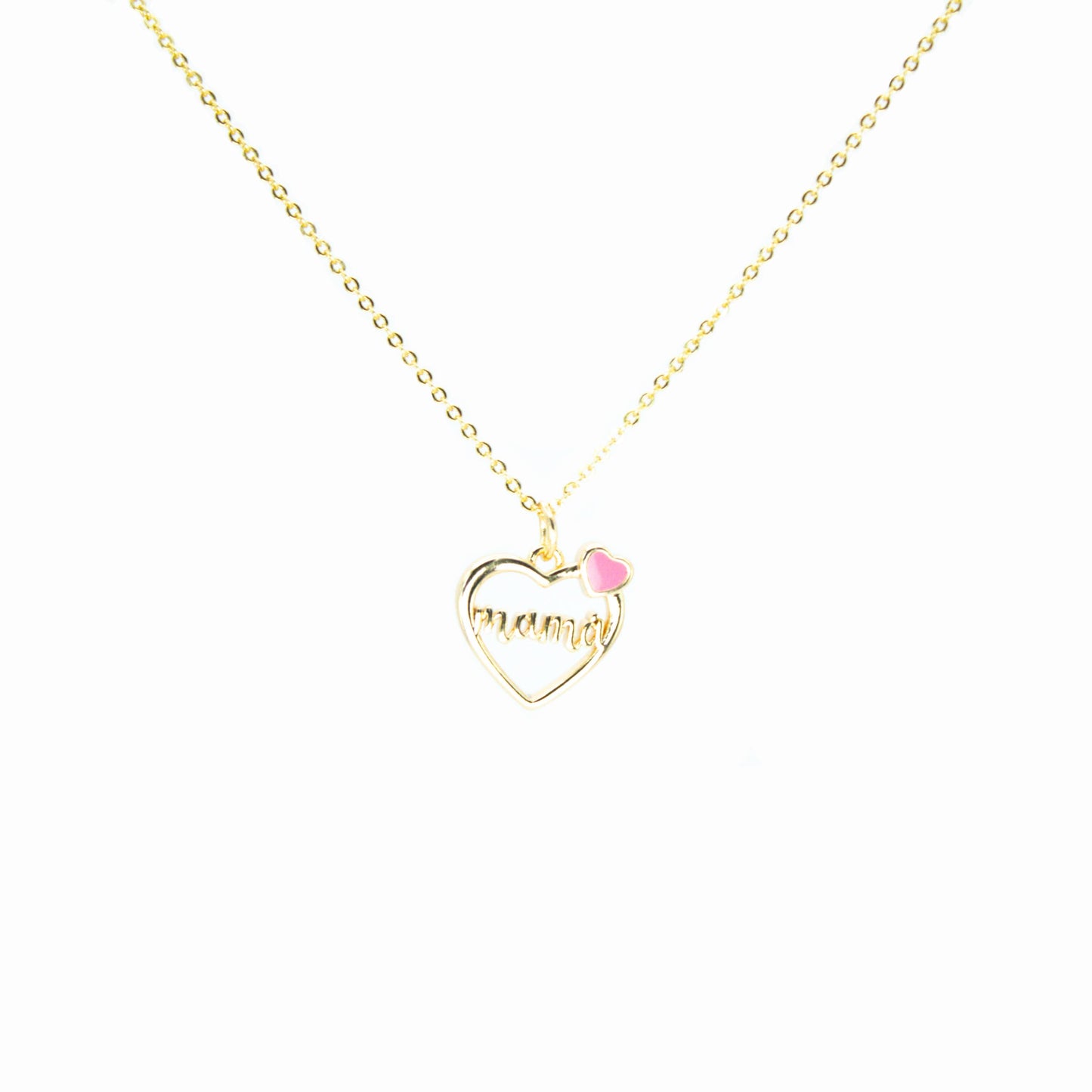 Collar Corazón de Mamá Baño en Oro