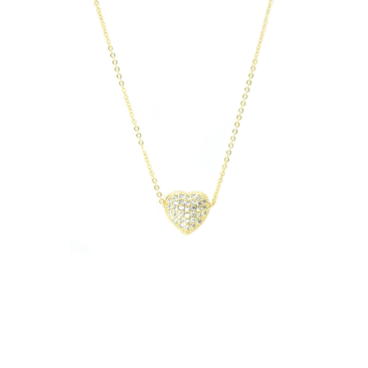 Collar Corazón Destelleante Baño de Oro