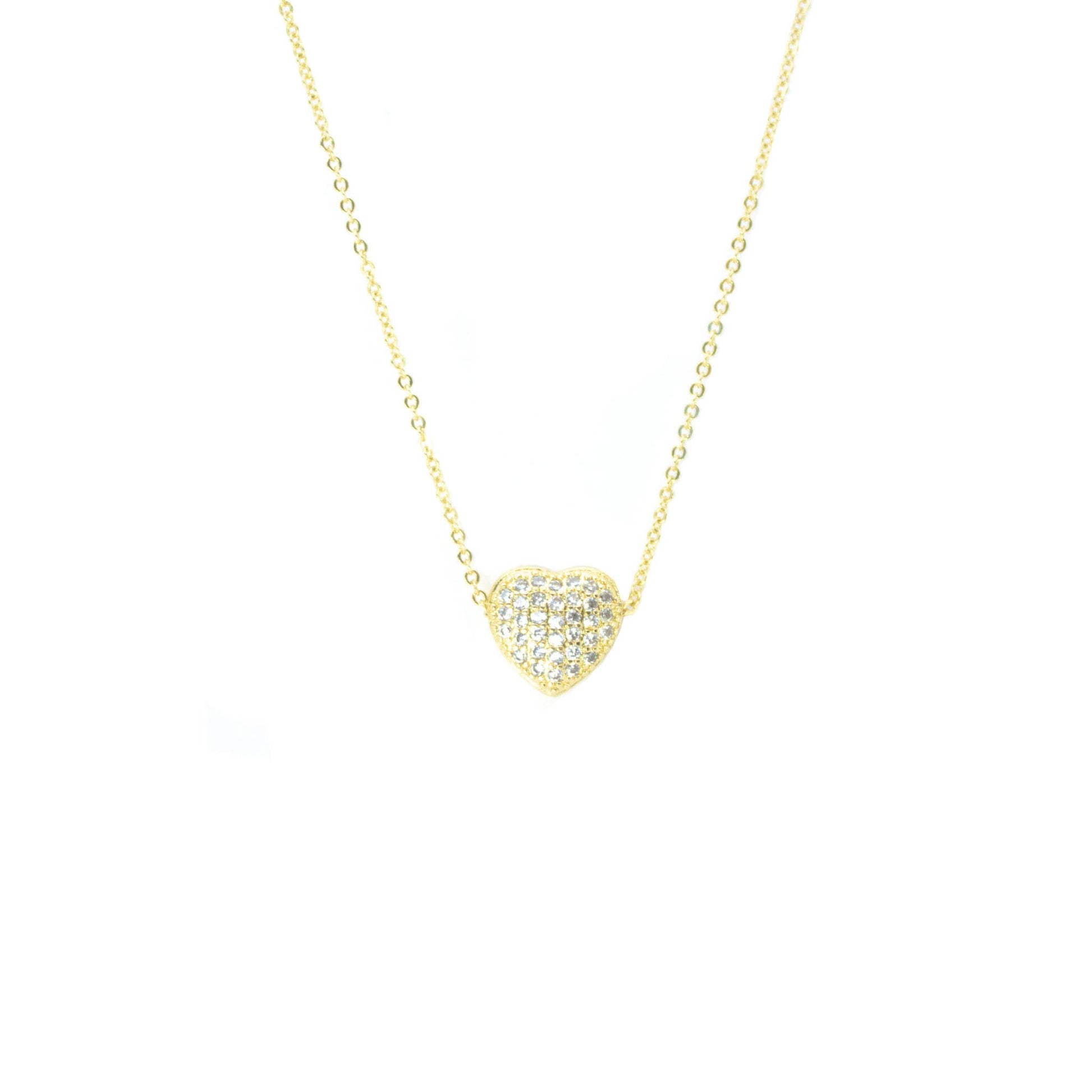 Collar Corazón Destelleante Baño de Oro