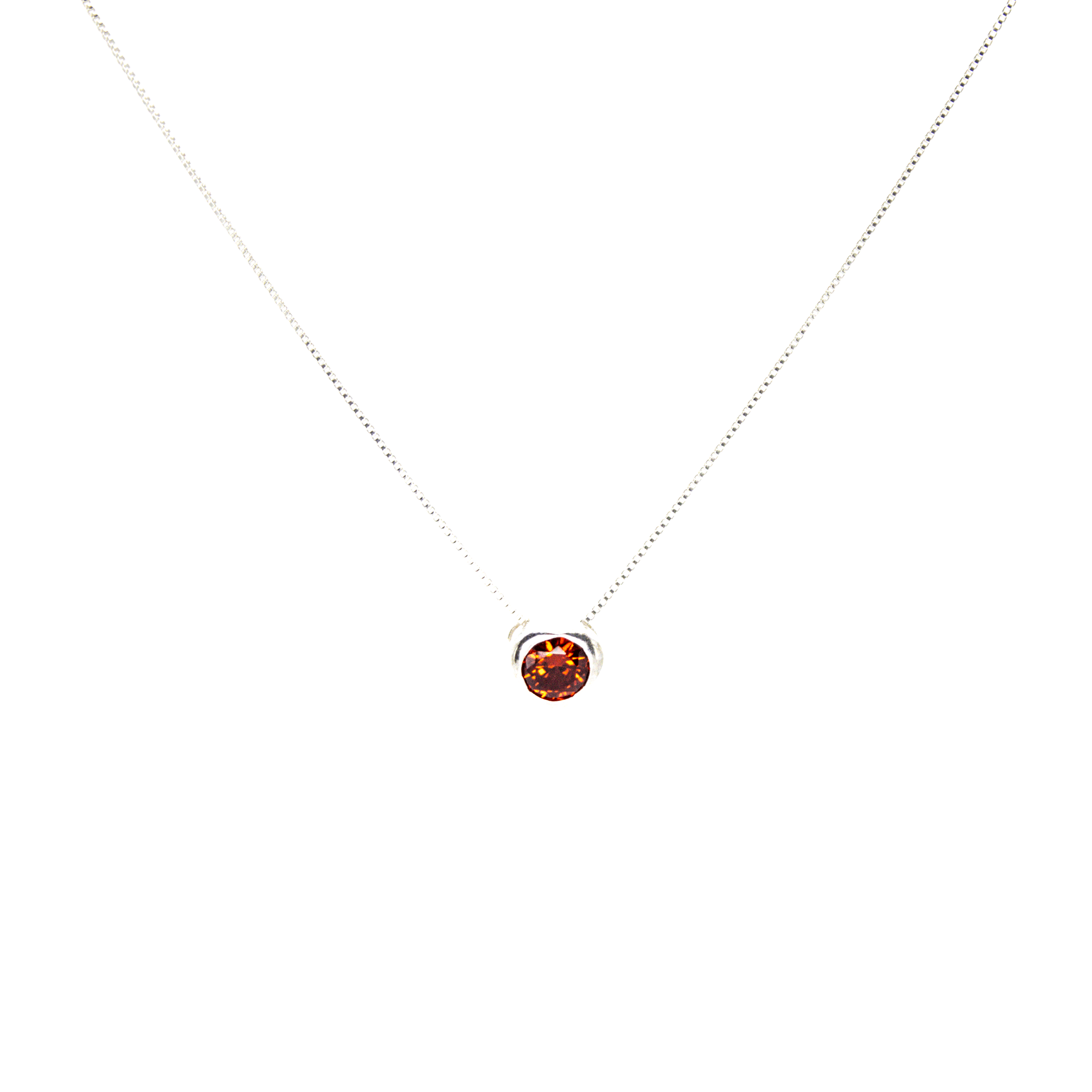 Collar Corazon Fuego Plata 925