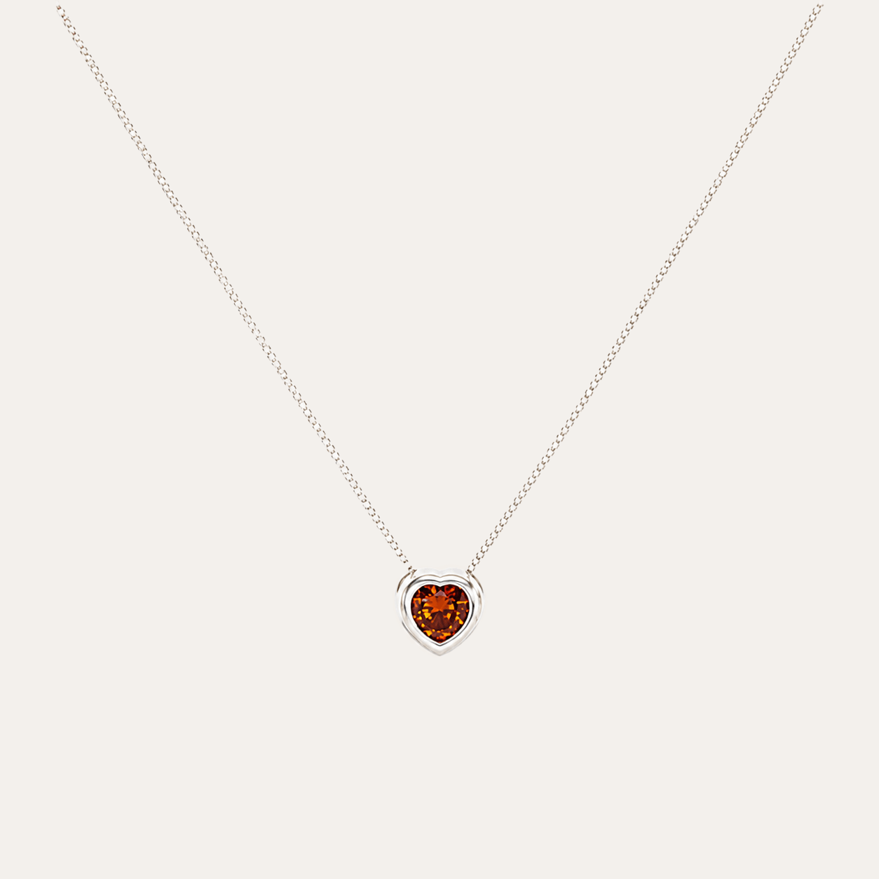 Collar Corazón Fuego plata 925