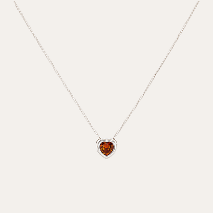 Collar Corazón Fuego plata 925
