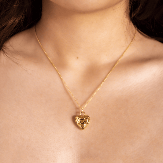 Collar Corazon Reversible textura