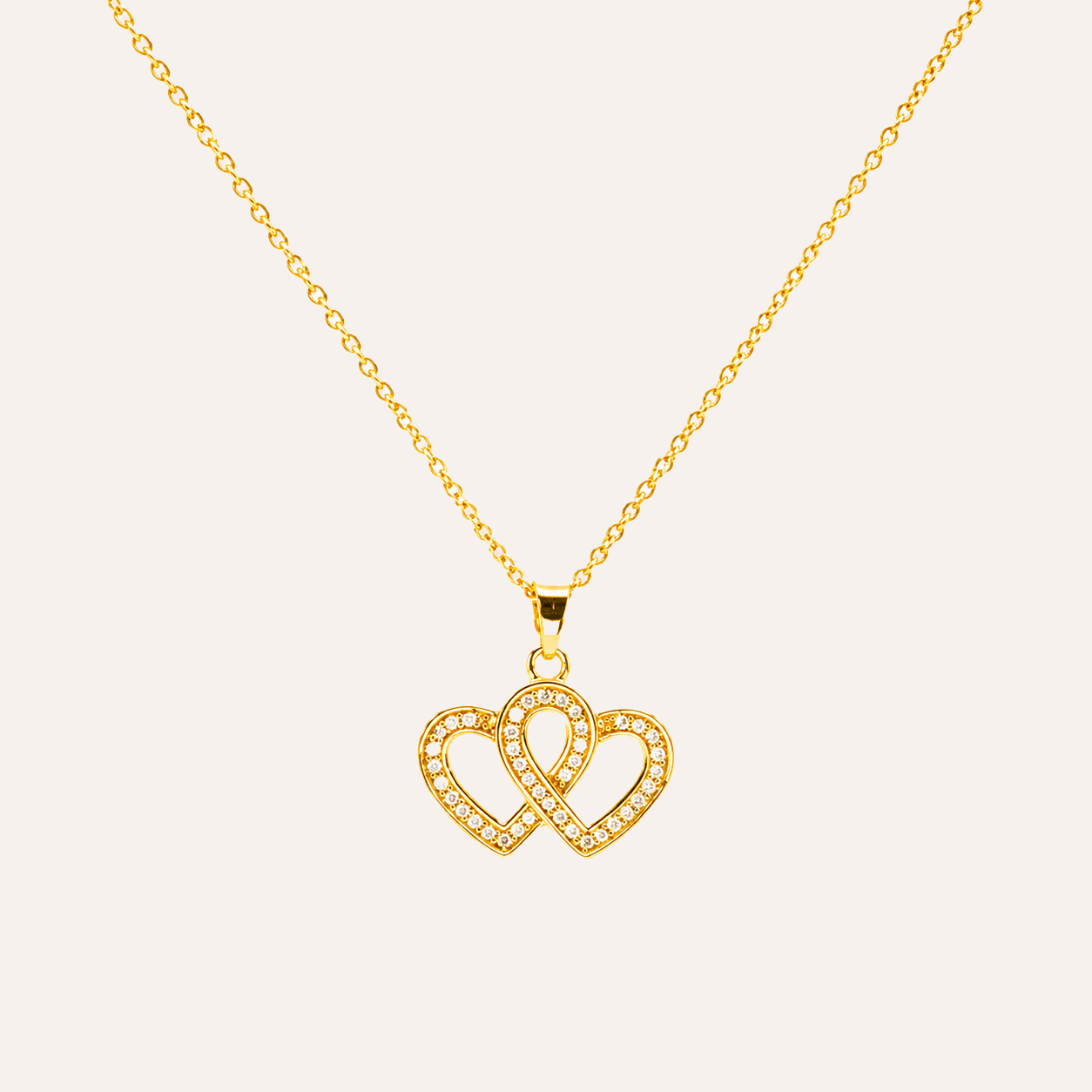 Collar Corazones unidos baño oro