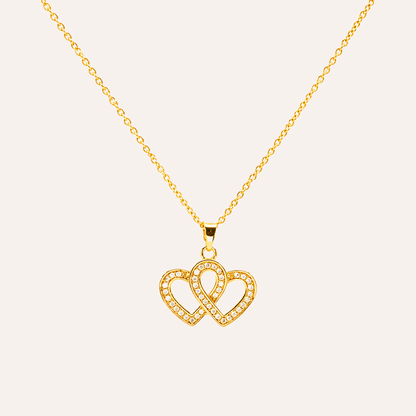 Collar Corazones unidos baño oro