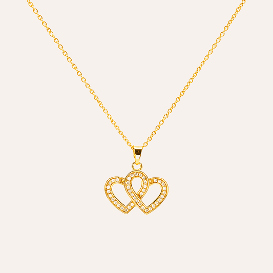 Collar Corazones unidos baño oro