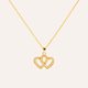 Collar Corazones unidos baño oro