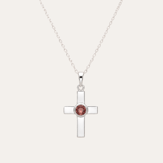 Collar Cruz essentia granate