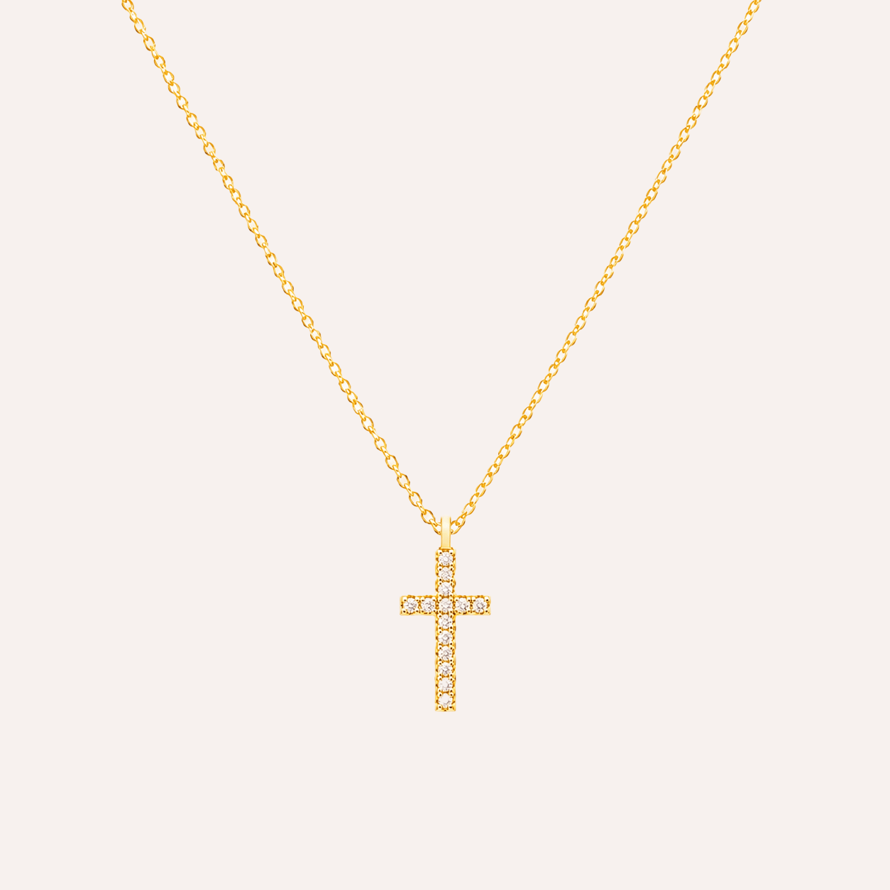 Collar Cruz Gloria bano oro