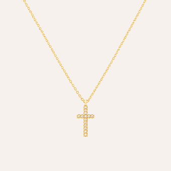 Collar Cruz Gloria bano oro