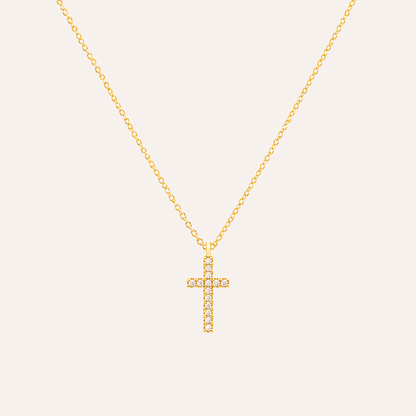 Collar Cruz Gloria bano oro