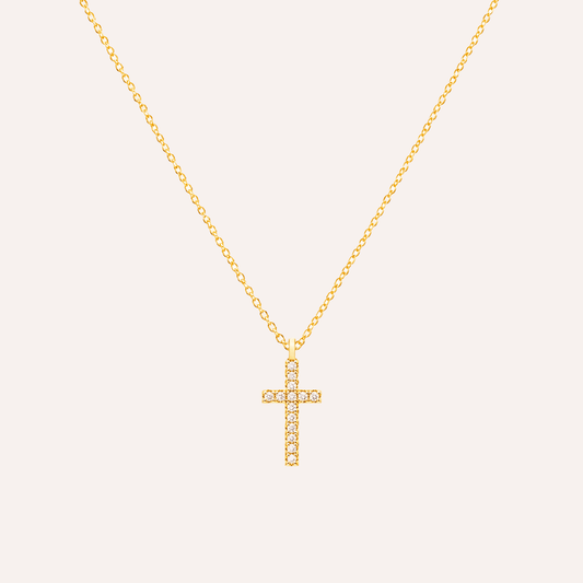 Collar Cruz Gloria bano oro