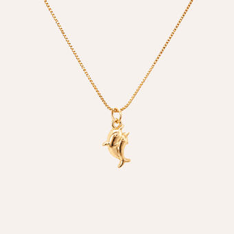 Collar Delfines baño oro